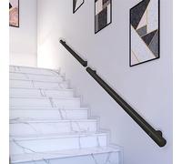 Modern Stair Railing il Kit | Adjustable 1-6m Indoor/Outdoor Banister | Matte Black Wall-Mounted Stair Guard | Durable & Stylish Staircase Safety Solution