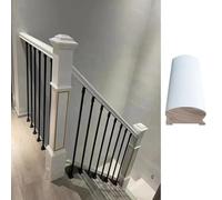 Modern Stair Railing Kit - Durable Metal Balusters with Stylish Wooden Handrail & Newel Post for Indoor/Outdoor Safety 1pc(Wood Handrail Length 122cm/4ft/48in)