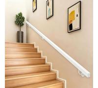 Modern Staircase Banister Hand Rails Wall Mount Handrail 1m/2.8m/3m/3.5m/4m/4.2m Metal Wrought Iron Railing for Stairs Indoor Outdoor Steps - Complete Kit(12ft/360cm)