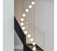 Modern Staircase Chandelier Gourd Shape Lights Minimalist Huge Pendant Light For High Ceiling Living Room Duplex Villa High Ceiling Variable-lighting Daylight, White Light, Y(Size:12 BALLS,Color:GOLD)