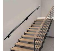 Modern Stairs Handrail - Complete Kit | Staircase Banister Hand Rails for Indoor and Outdoor Wall Mount | 32mm Tube Diameter Handrails Made of Metal Wrought Iron(9.2ft/280cm)