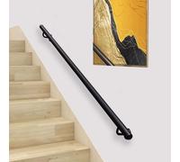 Modern Stairs Handrail - Complete Kit. Wall Mounted Staircases Railing Handrails Banister Hand Rail for Corridor/Kindergarten/Step/Deck, Black Wrought Iron Grab Bar(6ft/180cm)