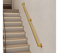 Modern Stairs Handrail | Wall Mount Staircase Banister with Metal Brackets and Screws | 90cm 1m 120cm 2m 2.4m 300cm 4m 5m 6m Stair Railings Safety Grab Bar for Indoor Loft Corridor, Gold(13ft/3.9m)