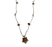 Modern Star Charm Necklace Featuring Customizable Length Design for Fashionable Layering Jewelry Star Bead Accessory