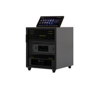 Modern Stereo Cabinet for Audio Equipment, Record Player Console, Corner Media Stand with Glass Doors, Stylish Audio Rack, AV Cabinet for Home Theater, Media Storage Solutions