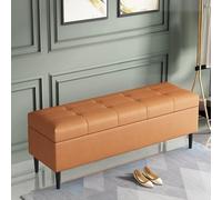 Modern Sto Bench with Shoe RackUpholstered Bedroom Pouf SpaceSaving Entryway Seat Slish Bedside Sto Chest for Bedroom Living Room & Entryway.