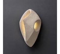 Modern Stone Wall Sconce, Beige Travertine Wall Light Fixture, 5.9in Square LED Wall Lamp with Warm White Light, Indoor Decorative Wall Lighting for Bedroom, Living Room, Hallway, Bathroo(Size:12.2in)