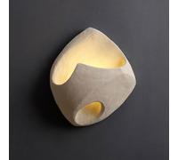 Modern Stone Wall Sconce, Beige Travertine Wall Light Fixture, 5.9in Square LED Wall Lamp with Warm White Light, Indoor Decorative Wall Lighting for Bedroom, Living Room, Hallway, Bathroo(Size:11.4in)