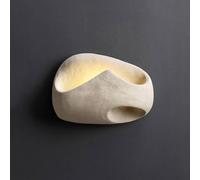 Modern Stone Wall Sconce, Beige Travertine Wall Light Fixture, 5.9in Square LED Wall Lamp with Warm White Light, Indoor Decorative Wall Lighting for Bedroom, Living Room, Hallway, Bathroo(Size:12.3in)