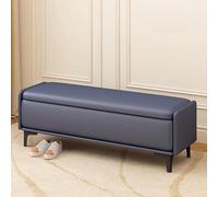 Modern Storage Bench for Living Room & Entryway Cushioned Ottoman with Versatile Uses Blue Foyer Seat for Shoes & Window 60cm/24in MultiFunctional Furniture