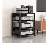 Modern Storage Cabinet 1/2/3 Tier AV Support Stand Small Stereo Cabinet & Audio-Video Holder Corner TV Stand for Turntable Living Room & Game Room (50 * 40 * 90 cm)