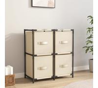 Modern Storage Cabinet with 4 Fabric Baskets Drawer Organiser Unit vidaXL