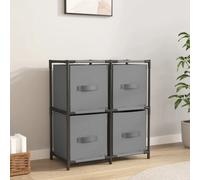 Modern Storage Cabinet with 4 Fabric Baskets Drawer Organiser Unit vidaXL