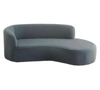 Modern Stretch Sofa Cover, Curved Couch Slipcover, Cloud Design for Restaurant, Cafe, Bar & Living Room, Grey Fabric, Easy Care, Protect