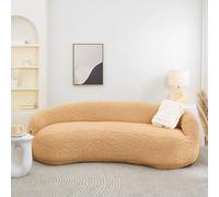 Modern Stretch Sofa Cover Thick Washable Couch Protector with Elastic Bottom Curved Design for Living Room - Mum Size