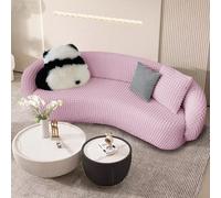 Modern Stretch Sofa Cover, XL Washable Slipcover for Curved Sectional Couch, Breathable Light Fur Protector, Stylish Semi-Circular Sofa Cover