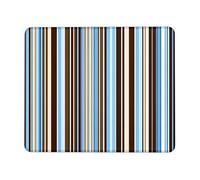 Modern Striped Desk Mouse Pad, Brown Blue Vertical Lines Non-Slip Washable Mousepad, Stylish Rubber Gaming Mouse Pad for Home and Office Use Square 8x10 Inch