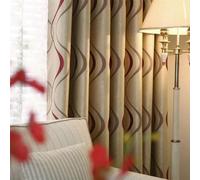 Modern Striped Pencil Pleat Curtains - 1 Pair (66x72 Inch) for Living Room & Bedroom - Elegant Red Design, Light Filtering, Easy Hang - Upgrade Your Home Decor
