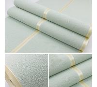 Modern Stripes Non-Woven Wallpaper for Living Room Bedroom, Thick Deerskin Velvet Non-Woven Flocking Wallpaper, Not Self Adhesive Wallpaper, 20.8 X 374 inches (Light Green)