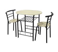 spot on dealz® Dining Table and Chairs Set 2 Seater Kitchen Dinning Room Space Saving Dining Set Tables Small Dinner Table Set Indoor Space Saver Metal Frame MDF Wood Top Oak
