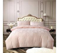 Modern Style 3 Piece Duvet Cover Quilt Cover Bedding Set with Pillow Cases King Blush Pink