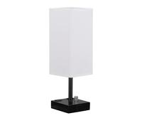 Modern Style Bedside Table Light Creative Fabric Iron Table Lamp Suitable For Writing Desk Office Standlamp Knob Switch Plug-in Model Multi-function With 2 AC Outlets Conference Room Lighting Fixture