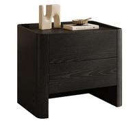 Modern Style Bedside Table,Minimalist Bedside Table,Concealed Handles,Soft Close Drawers,Rounded Corners and Raised Edges,the Ideal Choice for the Bedroom(Black oak)