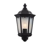 Endon 76547 Burford 1lt Wall Matt black & clear glass 60W E27 GLS (Required)