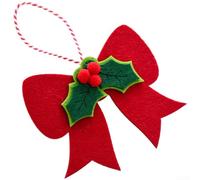 Modern Style Christmas Bow Ornaments Made from Non Woven Fabric for Tree Hanging Decorations and Seasonal Home Decoration (Double Bowknot)