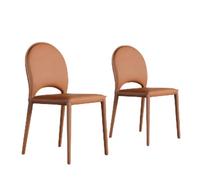 Modern Style Dining Chairs with Carbon Steel Legs & Faux Leather Seat, Lightweight Design for Easy Moving, Set of 2 Dining Room Chairs