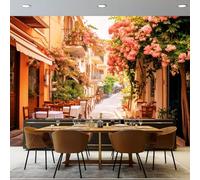 Modern Style Greek Street Pattern Wallpaper Bedroom Kids Boys 3D Wallpaper Mural, Colorful Kids Teens Room Poster Photo Wall Mural Themed Room Playroom Decoration 400 x 280 cm(WxH)