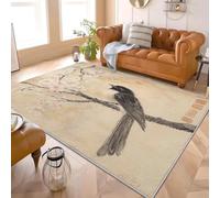 Modern style Home Decoration Carpet 160x230 cm Chinese style bird Floral pattern Super Soft Stain Resistant Anti-slip Area Rugs Entry Mat Brown Child-Friendly and pet-Friendly Washable Rug