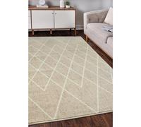 Modern Style Rugs Colorama Berber Triangle Patterned Beige Rug. Area Rug Short Pile Rug Suitable for Living Room, Bedroom, Hallway, Lounge Rug - 120x170 cm