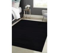 Modern Style Rugs Colorama Plain Black Rug. Area Rug Short Pile Rug Suitable for all Indoor Living Spaces - 80x150 cm