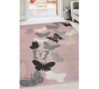 Modern Style Rugs Colourama butterfly rug- blush grey, short pile rug, Bedroom, Conservatory, Rugs for Livingroom, 160x230cm (5ft 3 inch x7ft 7 inch)
