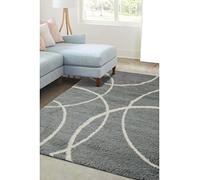 Modern Style Rugs Cosy Shaggy Bubble Design Grey Rug, High Pile Rugs for Living Room, Bedside, 120x170cm (4ft x 5ft 7 inch)