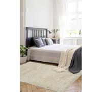 Modern Style Rugs Lush Ultra Soft Machine Washable Ivory White Fluffy Shaggy Runner Rug. Living Room, Bedroom, Hallway. 140x200cm