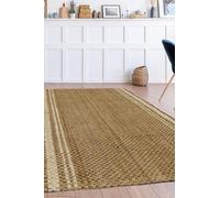 Modern Style Rugs Natural Jute Stripe Runner Rug, Hardwearing Durable Jute Suitable for Bedroom, Living Room, Hallway, Bathroom, Lounge, Office Room Rug - 100x150cm