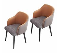 Modern Style Set of 2 Dining Chairs, Fabric Leisure Chairs with Metal Legs, Suitable for Living Room, Bedroom, Kitchen,A