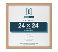 Modern Style Square Picture Photo Poster Print Art Gallery Home office Frame Wall hang or Stand, 24"x24" (610mmx610mm), Oak