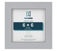 Modern Style Square Picture Photo Poster Print Art Gallery Home office Frame Wall hang or Stand, 6"x6" (152mmx152mm), Silver