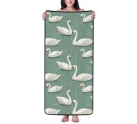 Modern Style Swan Print Bath Towels, Shower Towels for Bathroom, Highly Absorbent Soft Large Bath Towel Sheets 27 x 55 Inch