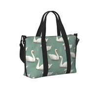 Modern Style Swan Print Travel Duffle Bags for Women, Personal Item Overnight Weekender Sport Carry On Gym Bag for Men Women