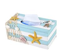 Modern Style Tissue Holder Wooden Tissue Holder Tissue Cube Box Decorative Napkin Box Cover Tissue Refill Holder(Starfish)