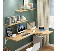 Modern Style Wall Mounted Table,Folding Table Floating Desk Stable Durable,Convertible Desk Easy to Install,Max Load 50kg/110lb,5 Colors Available (Wood,80 * 60 * 35cm/31 * 24 * 14in)