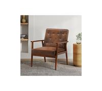 Modern Style Wood Frame Upholstered Lounge Chair H&O Direct Brown One Size