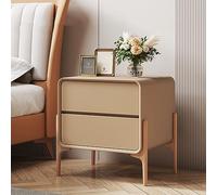 Modern Stylish Nightstand for Bedroom Khaki Bedside Table with 2 Drawers High Leg Design Sturdy Construction Compact Size 40x40x50 cm Perfect for Small Spaces.