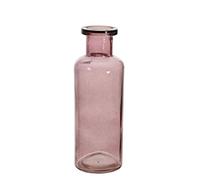 Modern Stylish Tall Bottle Shaped Slender Funnel Neck Art Deco Style Coloured Glass Vase 21.5cm Tall (Wine)