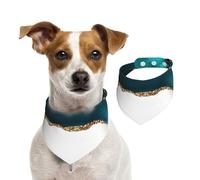 Modern Stylish Teal Gold Agate On White,Pet Bib Scarf Cats Dog Bandana Dogs Towel Bib Adjustable Pet Scarf,L