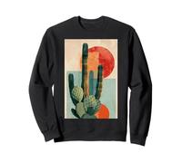 Modern Succulent Cactus Blooms in Bold Geometric Desert Hues Sweatshirt